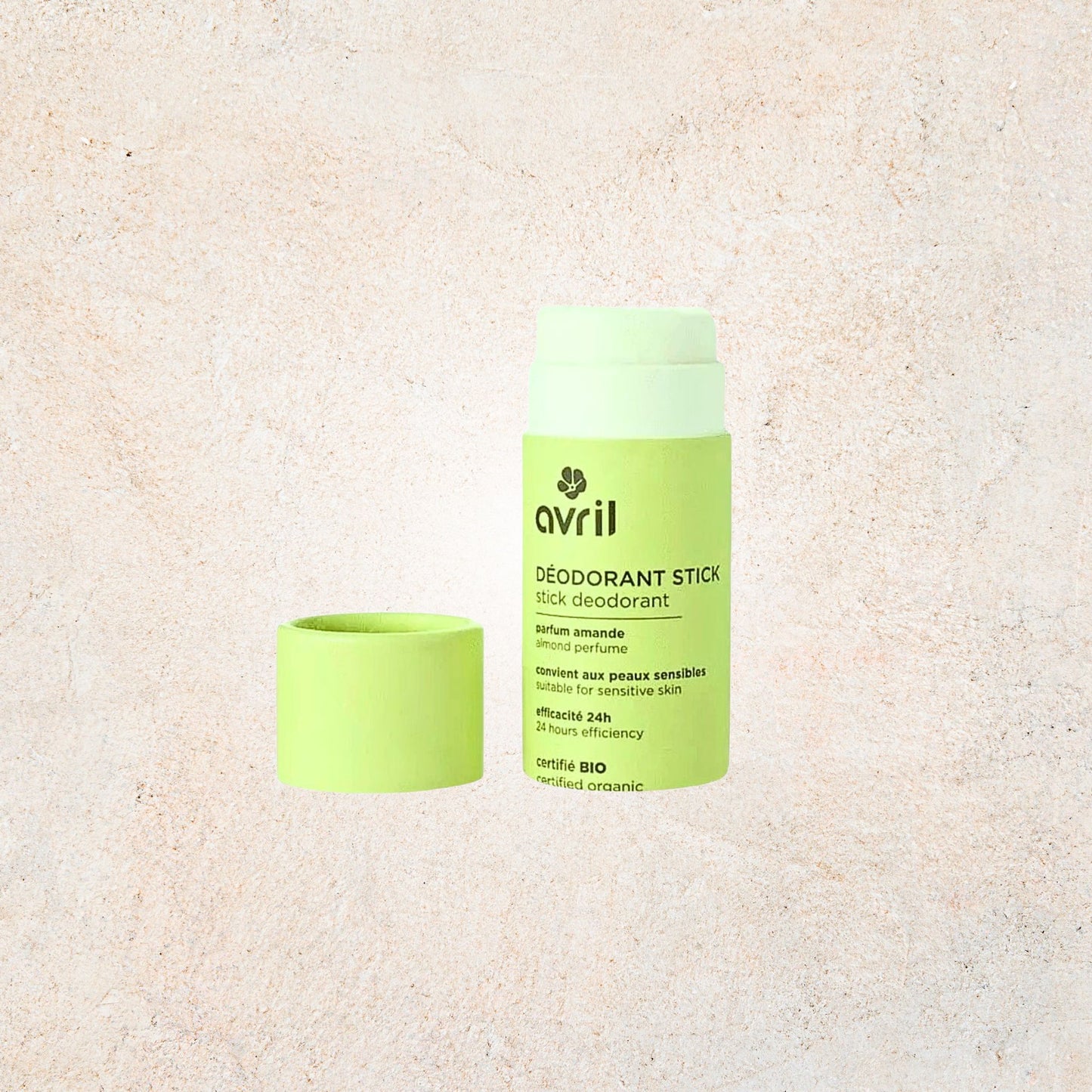 Déodorant Stick AVRIL Amande Douce 100% Bio – 24h de Protection
