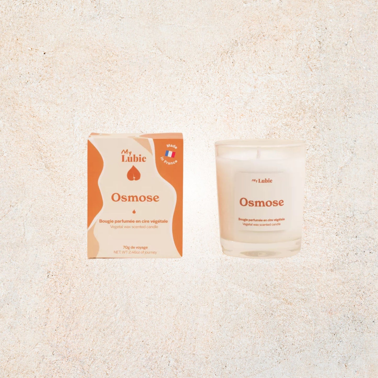 Bougie érotique Osmose My Lubie – parfum fleur d’oranger, cèdre et santal, cire 100% coco