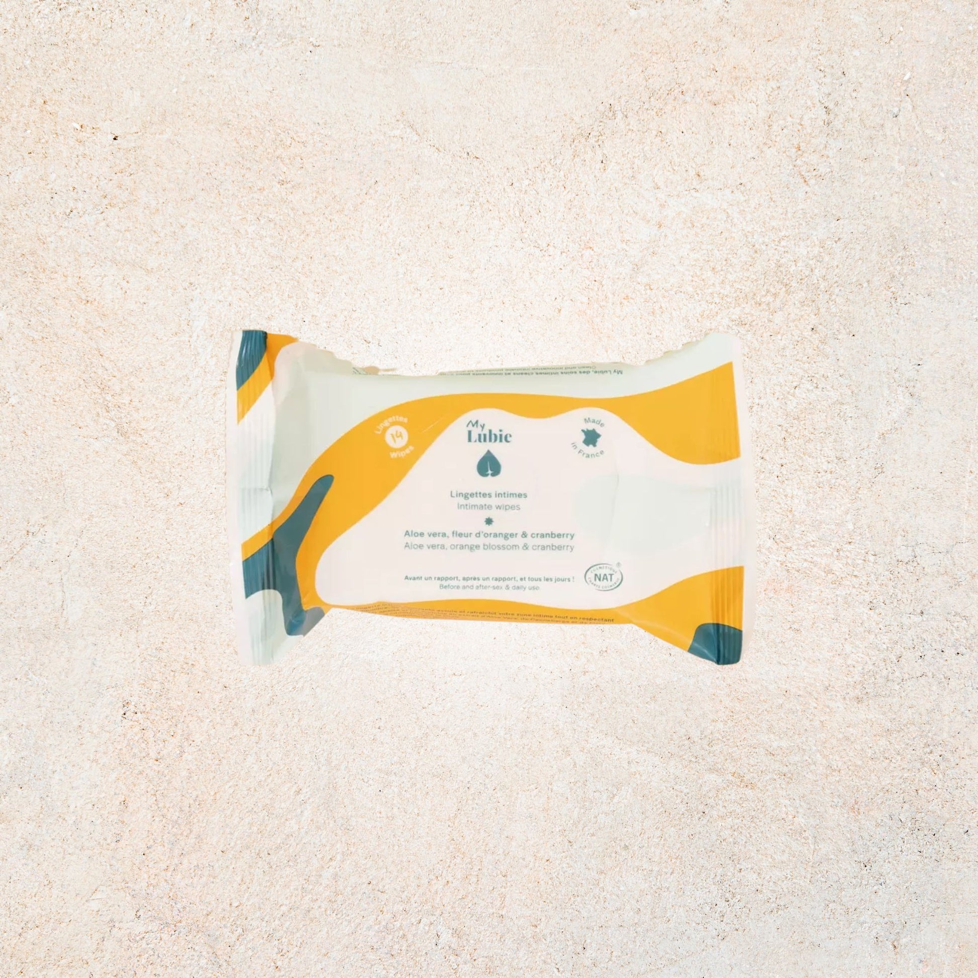 Lingettes intimes naturelles My Lubie – apaisantes et hydratantes, pack de 14 lingettes