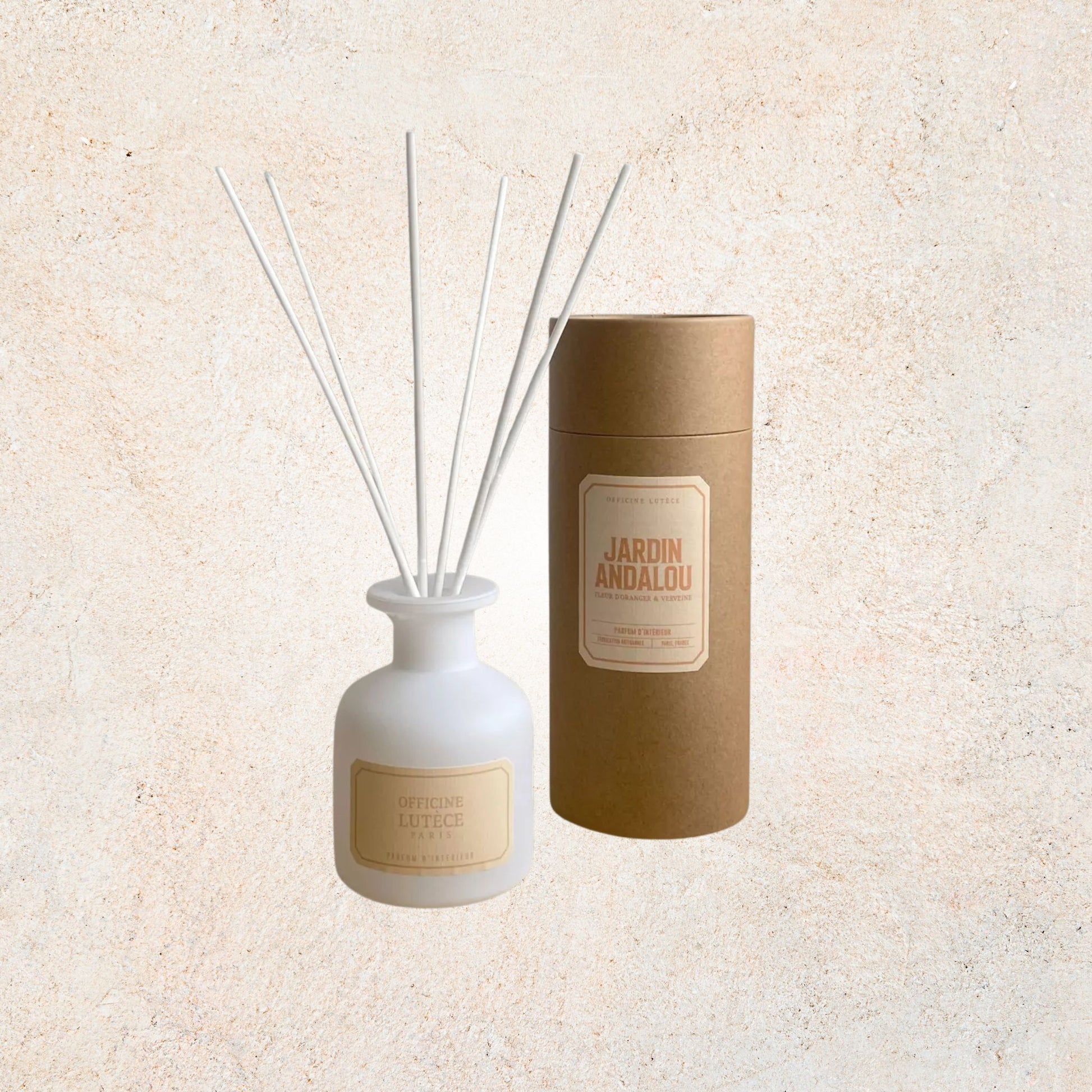 Diffuseur parfum Fleur d’Oranger & Verveine 100ml, ambiance détente naturelle, diffusion longue durée, fabrication artisanale | Officine Lutèce