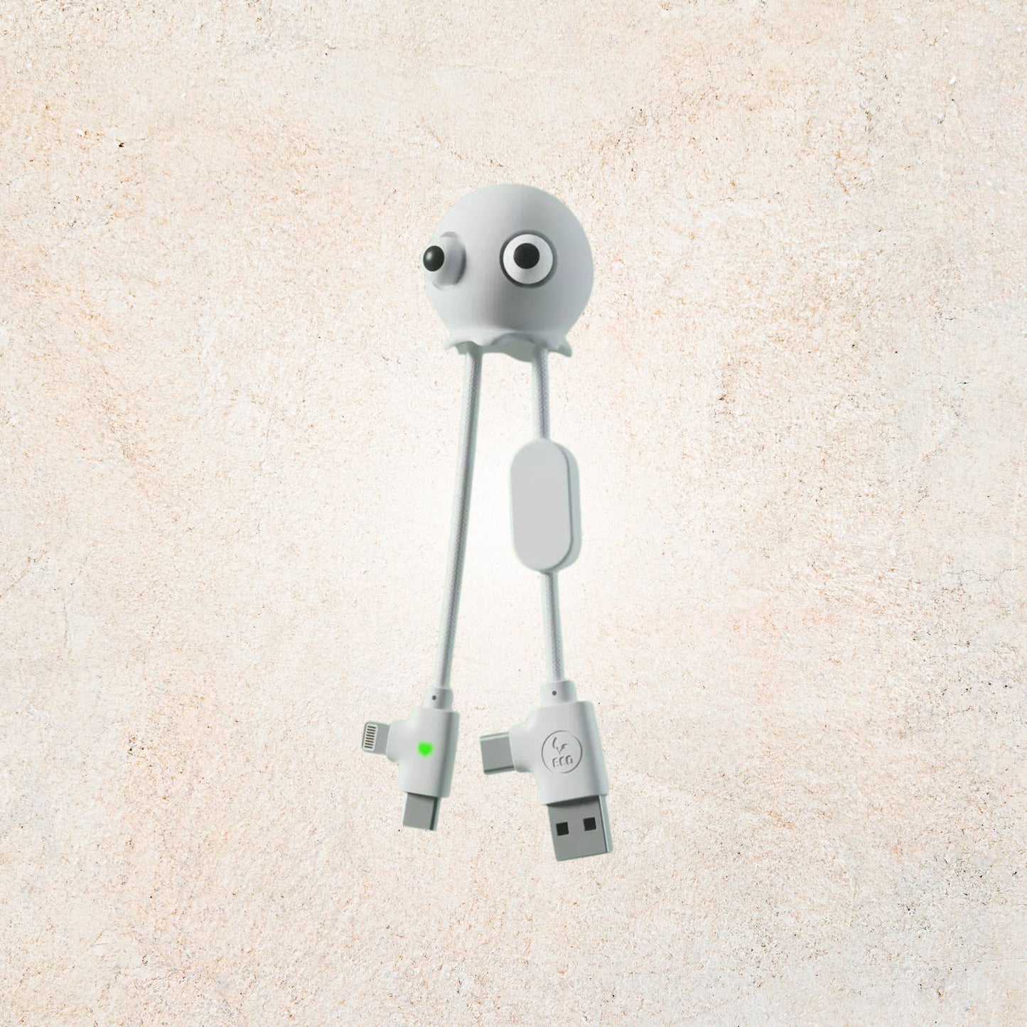 Câble Multi-Connecteurs Anty Stress Jelly GRS, USB-C/Lightning, tactile et durable, compatible smartphones, GoPro et accessoires, fabrication éco-responsable | XOOPAR