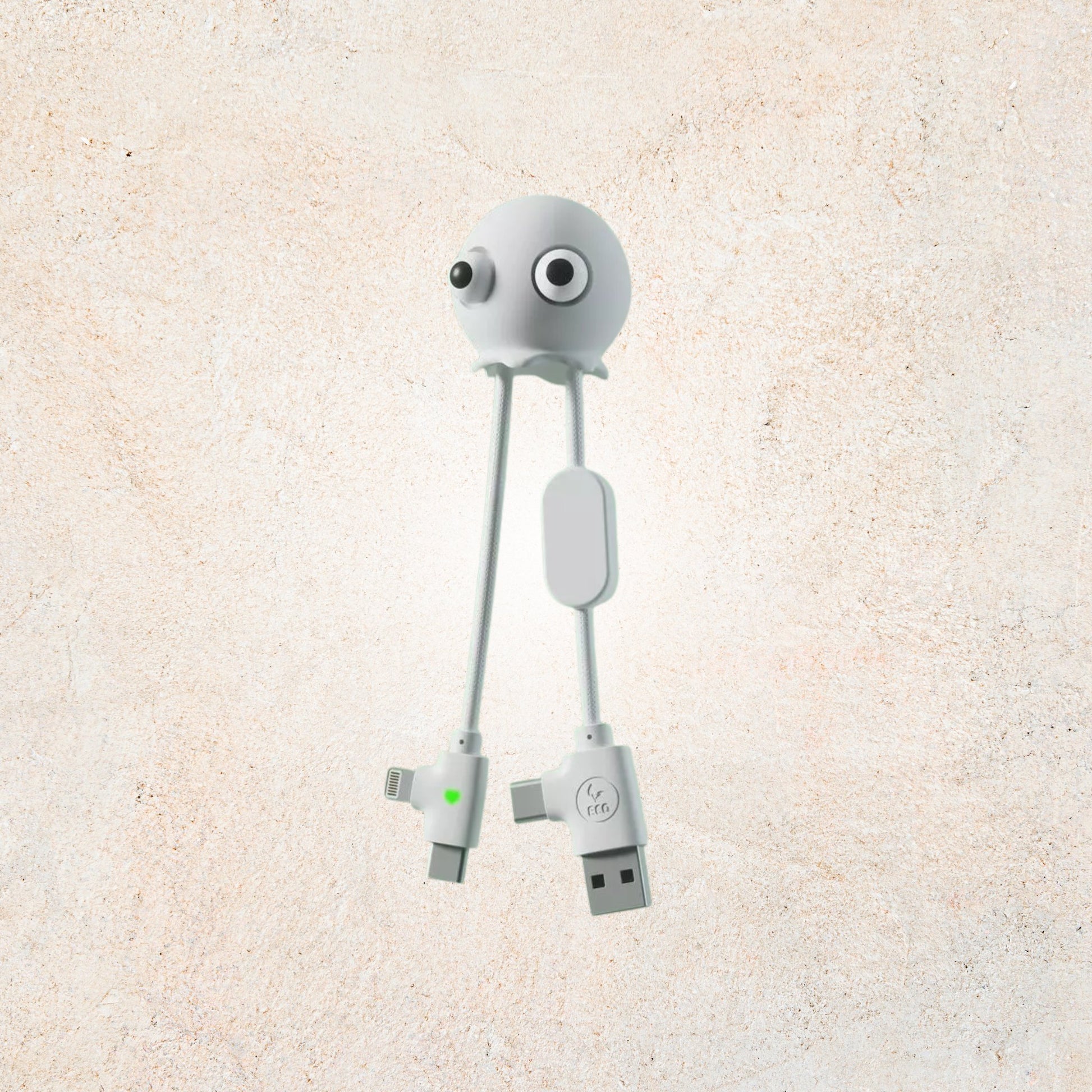 Câble Multi-Connecteurs Anty Stress Jelly GRS, USB-C/Lightning, tactile et durable, compatible smartphones, GoPro et accessoires, fabrication éco-responsable | XOOPAR