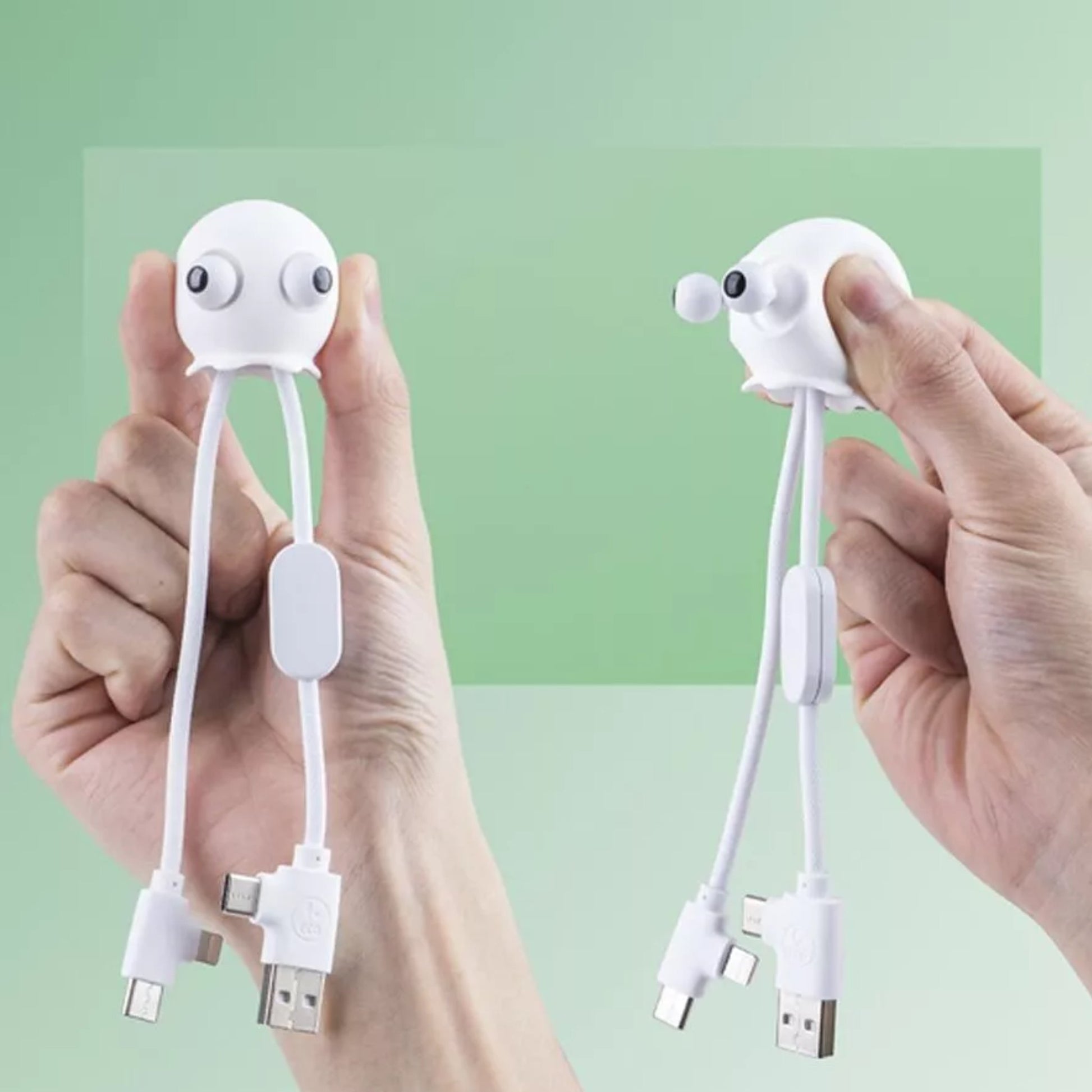 Câble Multi-Connecteurs Anty Stress Jelly GRS, USB-C/Lightning, tactile et durable, compatible smartphones, GoPro et accessoires, fabrication éco-responsable | XOOPAR