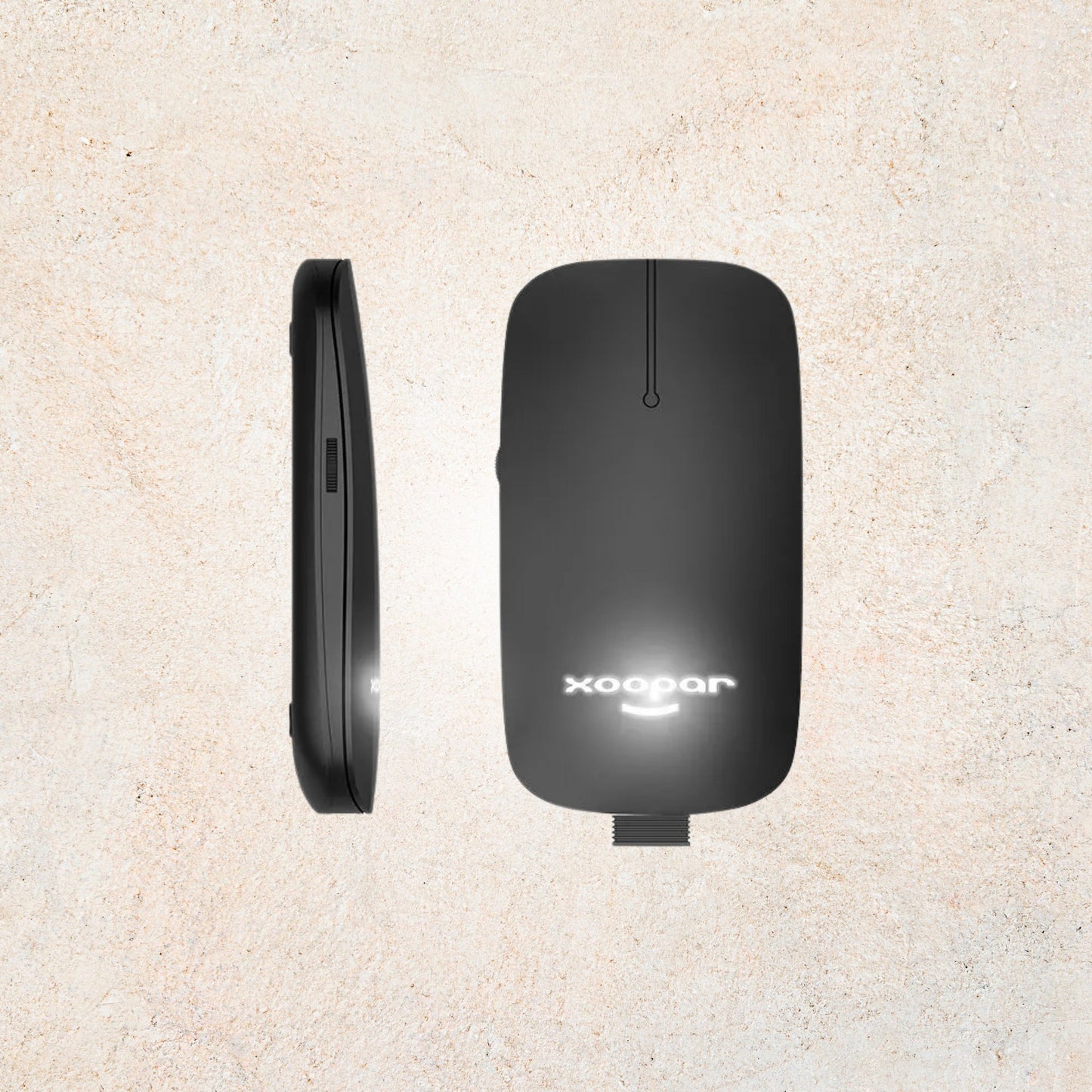 Souris Laptop Pokket Noir, design ergonomique, plastique recyclé, sans fil et sans pile, autonomie longue durée, produit durable et éco-responsable | XOOPAR