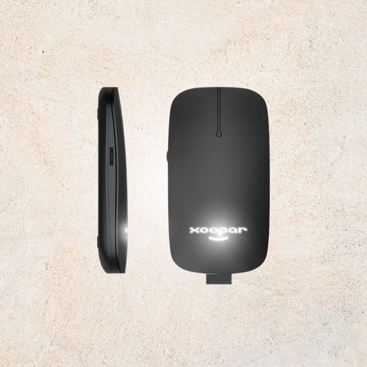 Souris Laptop Pokket Noir, design ergonomique, plastique recyclé, sans fil et sans pile, autonomie longue durée, produit durable et éco-responsable | XOOPAR