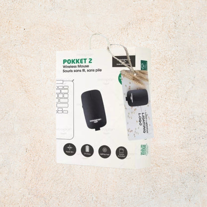 Souris Laptop Pokket Noir, design ergonomique, plastique recyclé, sans fil et sans pile, autonomie longue durée, produit durable et éco-responsable | XOOPAR