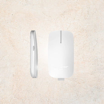 Souris Laptop Pokket Blanc, design ergonomique, plastique recyclé, sans fil et sans pile, autonomie longue durée, produit durable et éco-responsable | XOOPAR