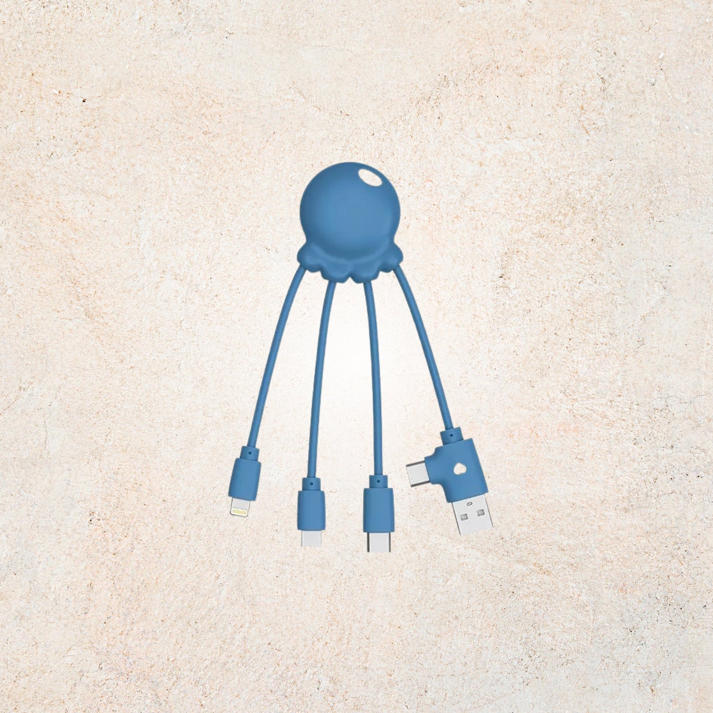 Câble multi-connecteurs Octopus OBP en plastique recyclé, Lightning USB-C Micro-USB, compact et durable | XOOPAR