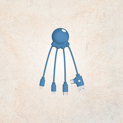 Câble multi-connecteurs Octopus OBP en plastique recyclé, Lightning USB-C Micro-USB, compact et durable | XOOPAR
