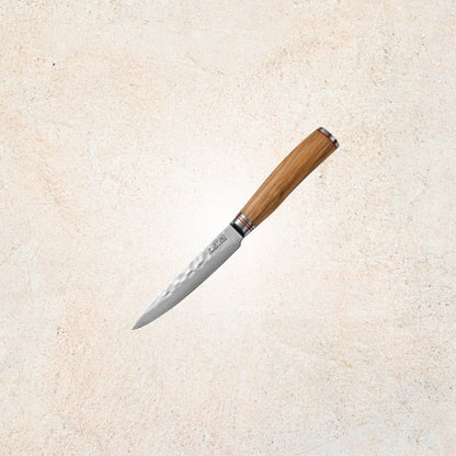 Couteau universel Wusaki 12 cm lame Damas 67 couches manche olivier | Les Découpeurs