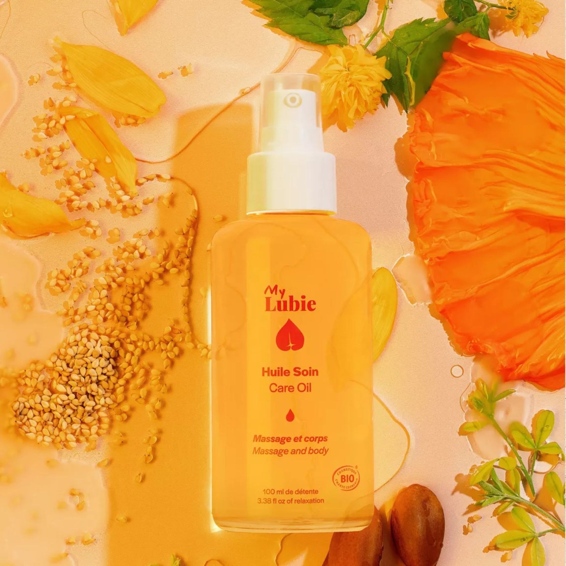 Huile soin massage et corps 100 ml – Jojoba, Carthame, Moringa, vegan et naturelle