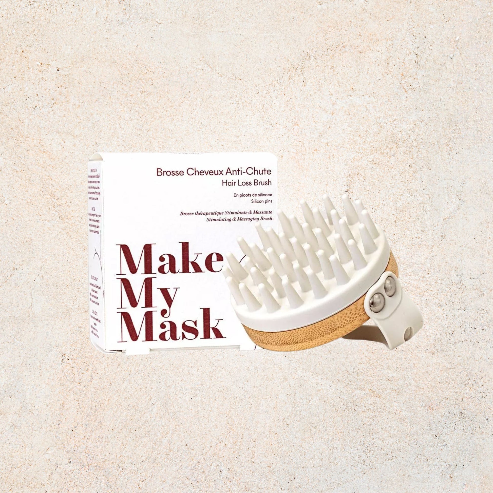 Brosse stimulante anti-chute en silicone MakeMyMask