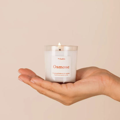 Bougie érotique Osmose My Lubie – parfum fleur d’oranger, cèdre et santal, cire 100% coco