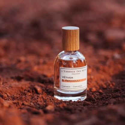 Eau de Parfum Vétiver & Patchouli 50ml – Parfum boisée et tonique – L’Essence des Notes