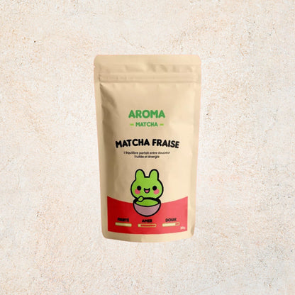 Matcha Fraise Premium – Poudre gourmande et naturelle pour boissons et lattes | Aroma Matcha
