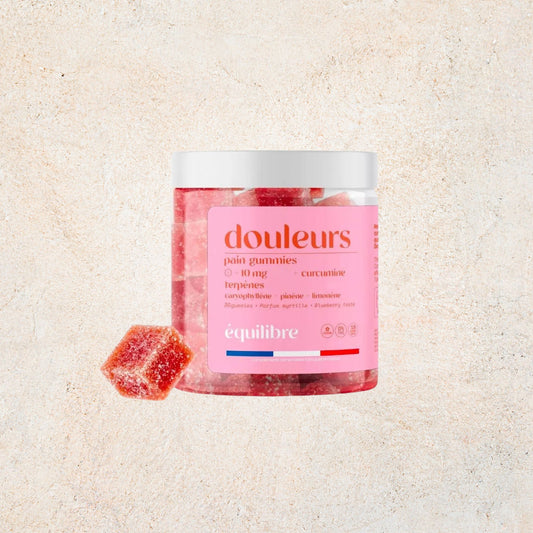 Gummies Douleurs Équilibre – compléments au CBG et curcumine pour soulager douleurs et inconfort