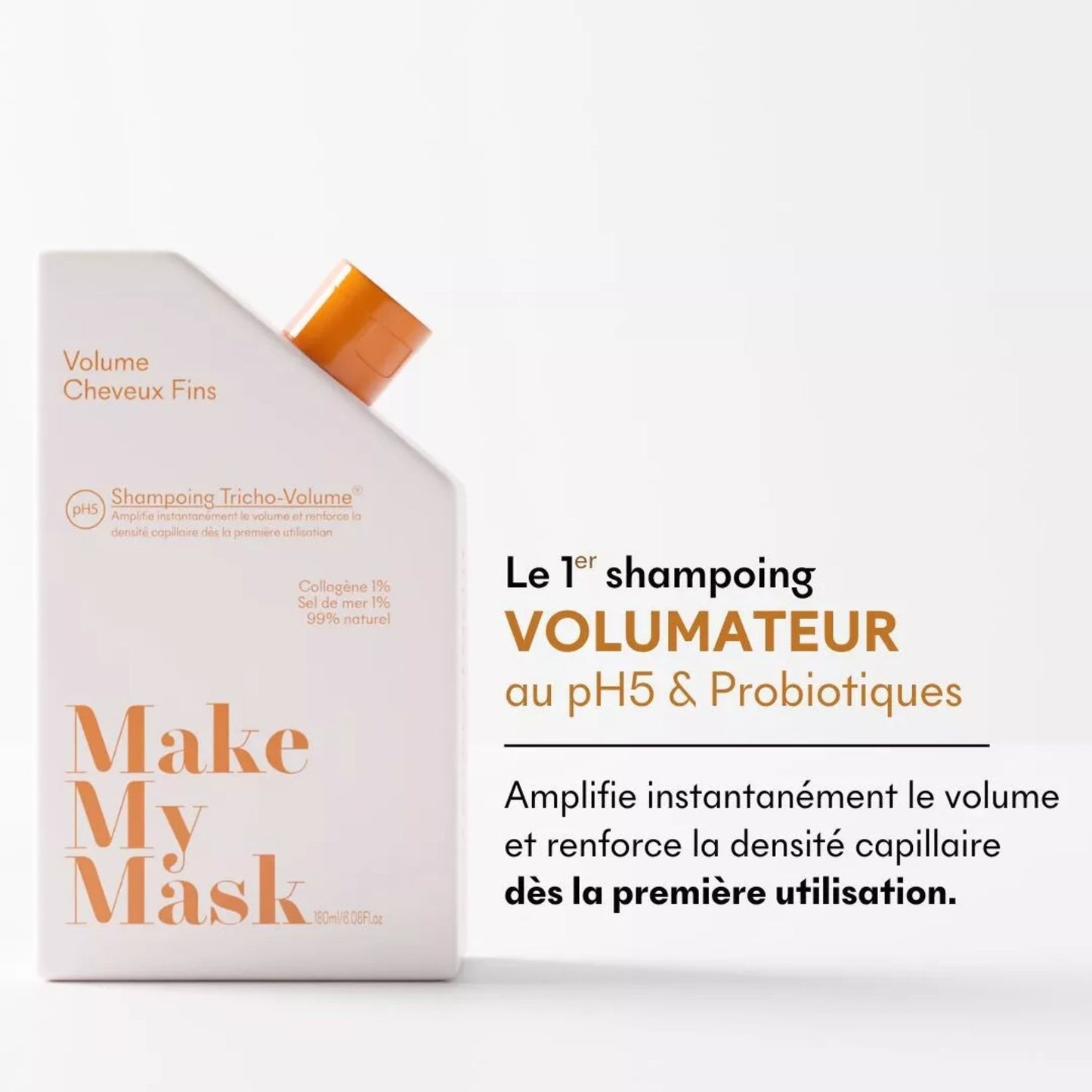 Shampoing Tricho-Volume pH5 – Détox et rééquilibrant pour cheveux gras | Makemymask