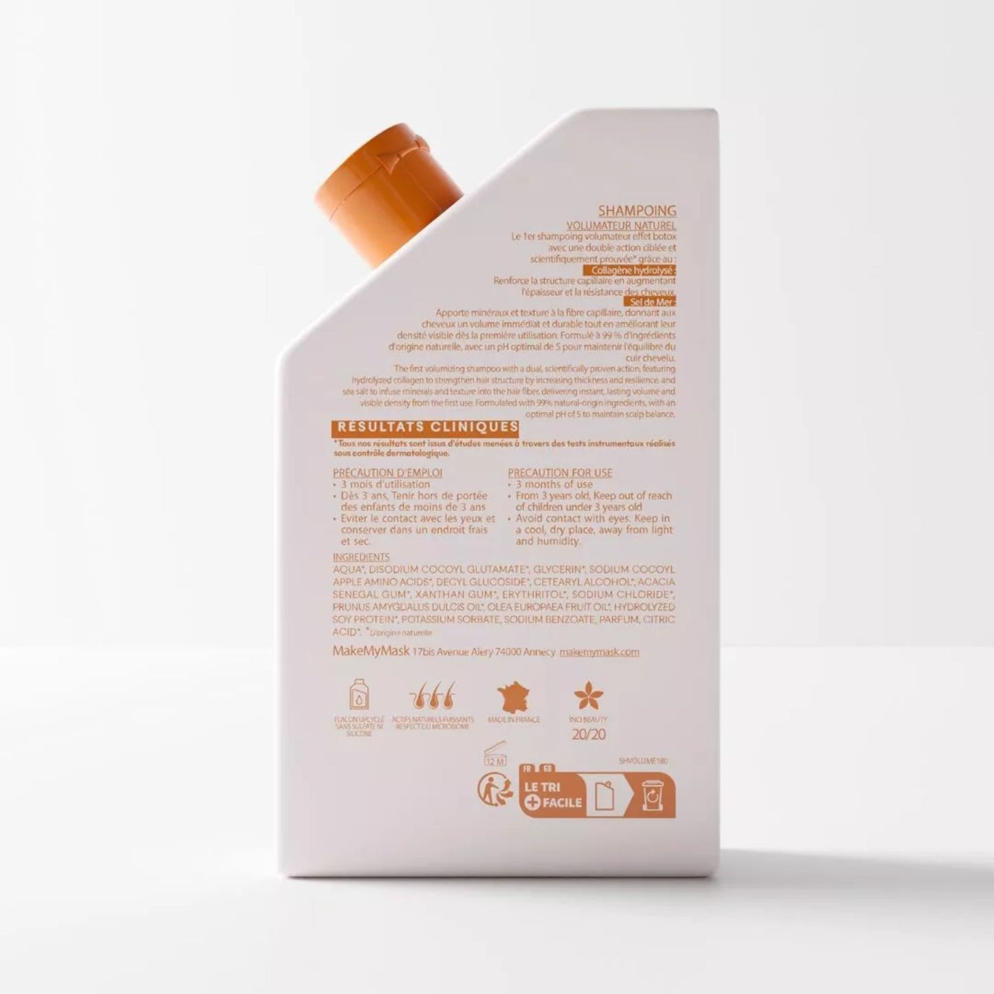 Shampoing Tricho-Volume pH5 – Détox et rééquilibrant pour cheveux gras | Makemymask