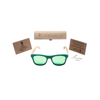 LIVEGEN Bamboo Sunglasses – Polarized UV400 Lenses – Cantabric