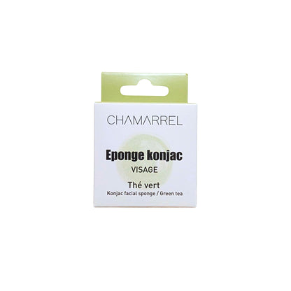 Éponge Konjac Visage au Thé Vert – Nettoyage Doux & Naturel | CHAMARREL