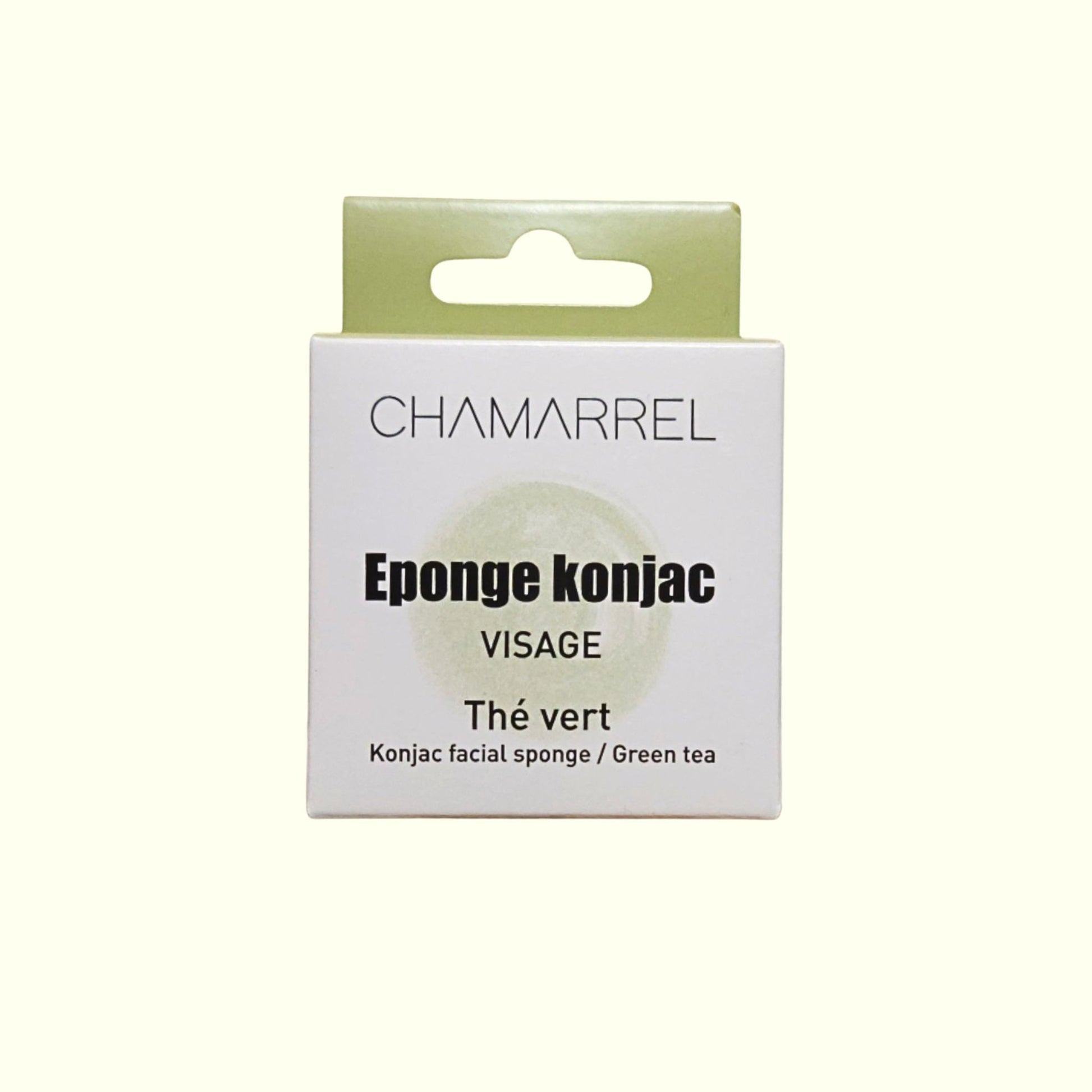 Éponge Konjac Visage au Thé Vert – Nettoyage Doux & Naturel | CHAMARREL