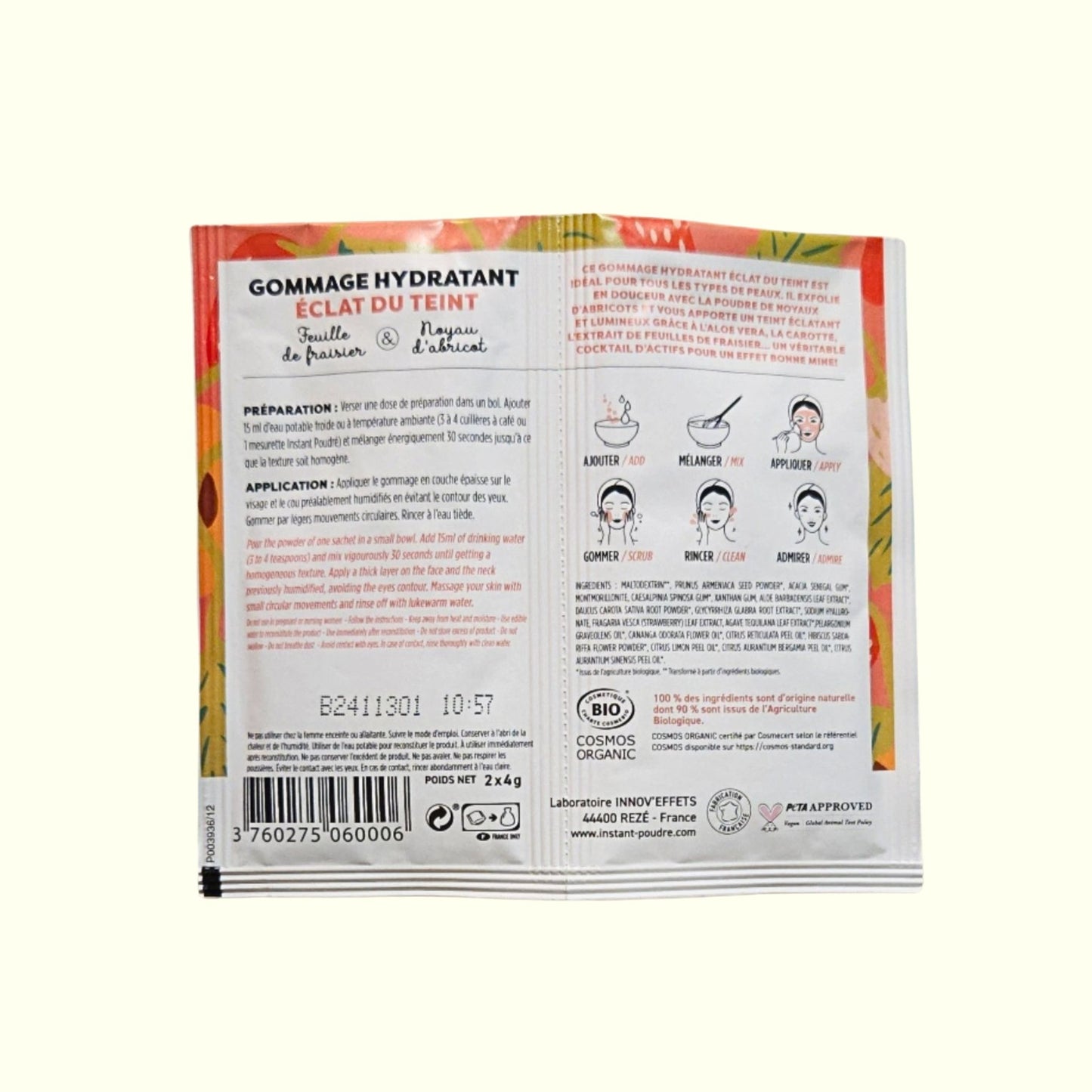 Gommage Bio Hydratant INSTANT POUDRE – Exfoliant Doux et Éclatant | Soin Naturel Visage