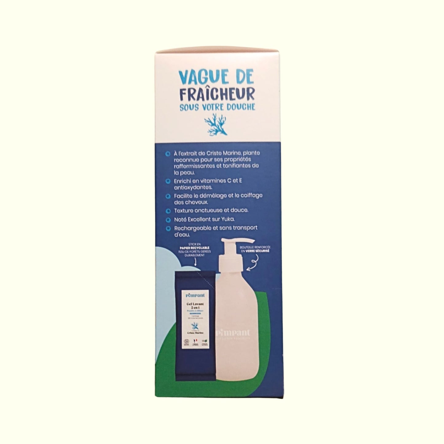 Kit Découverte Gel Douche 2 en 1 PIMPANT – Rechargeable, Pratique et Naturel