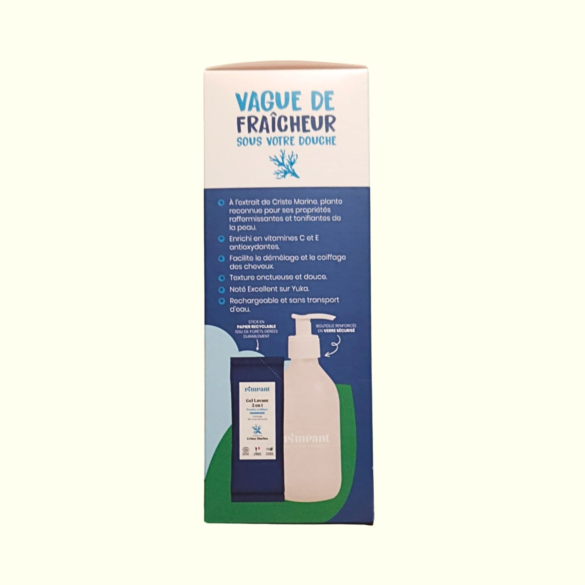Kit Découverte Gel Douche 2 en 1 PIMPANT – Rechargeable, Pratique et Naturel
