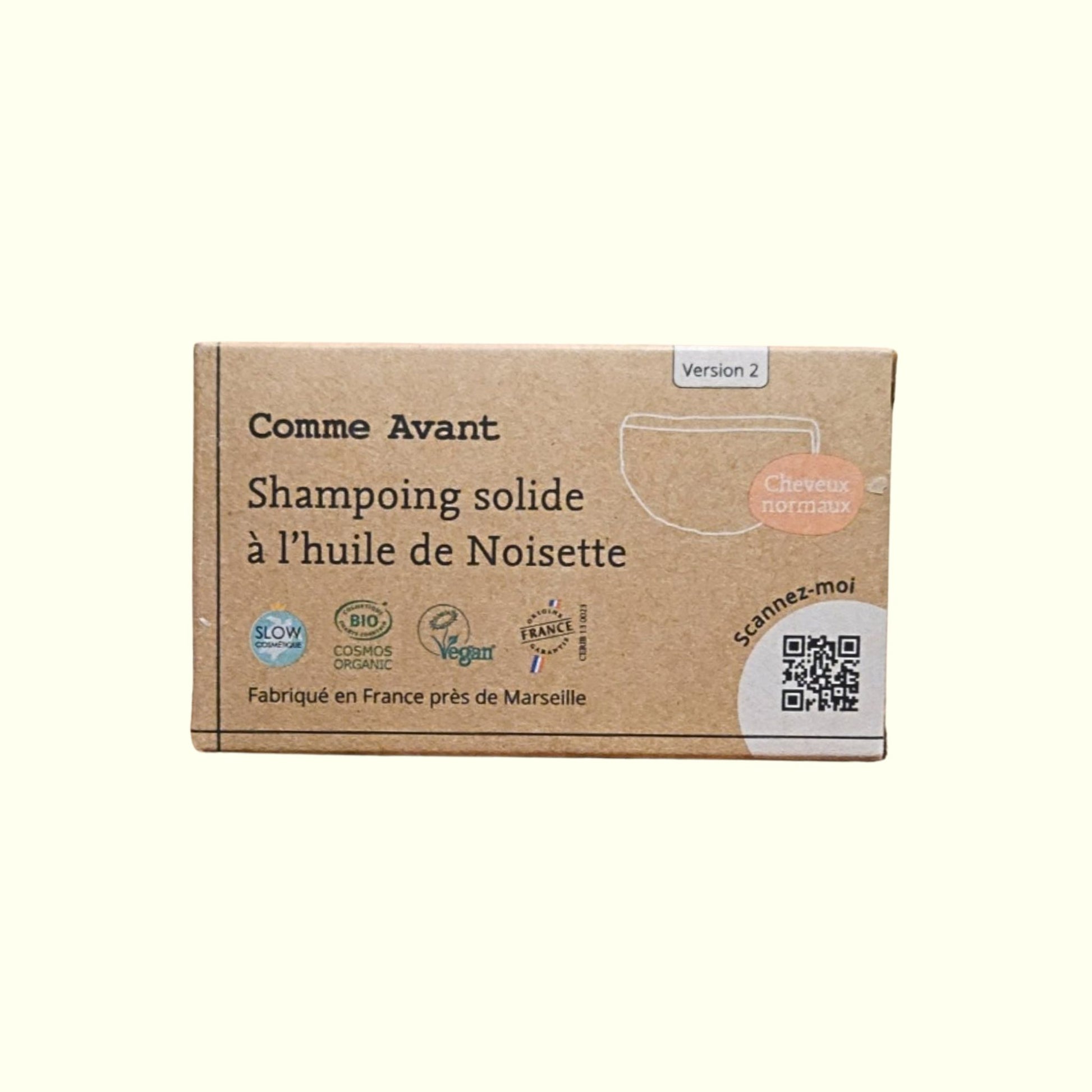 Shampoing solide COMME AVANT bio à l'huile de noisette – Douceur et brillance pour tous types de cheveux