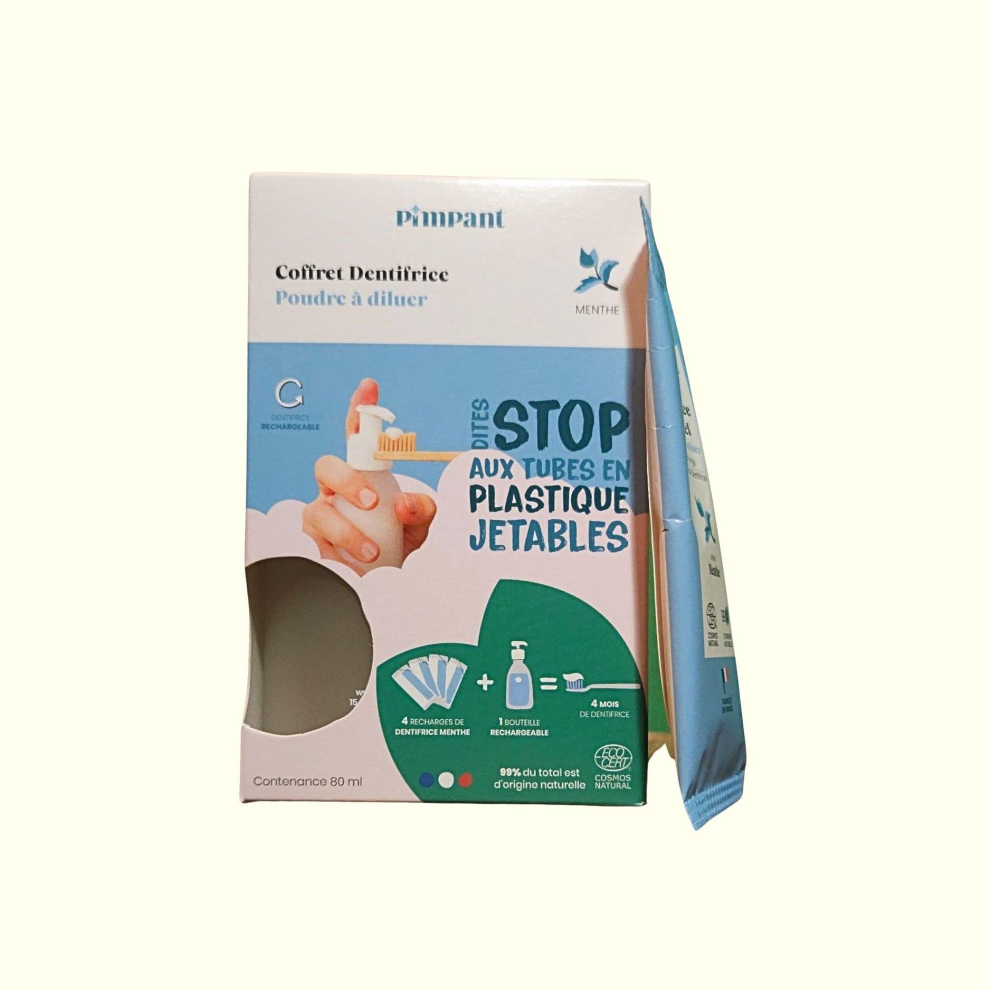 Coffret Dentifrice Menthe PIMPANT – 99% Naturel | Fluor & Écologique