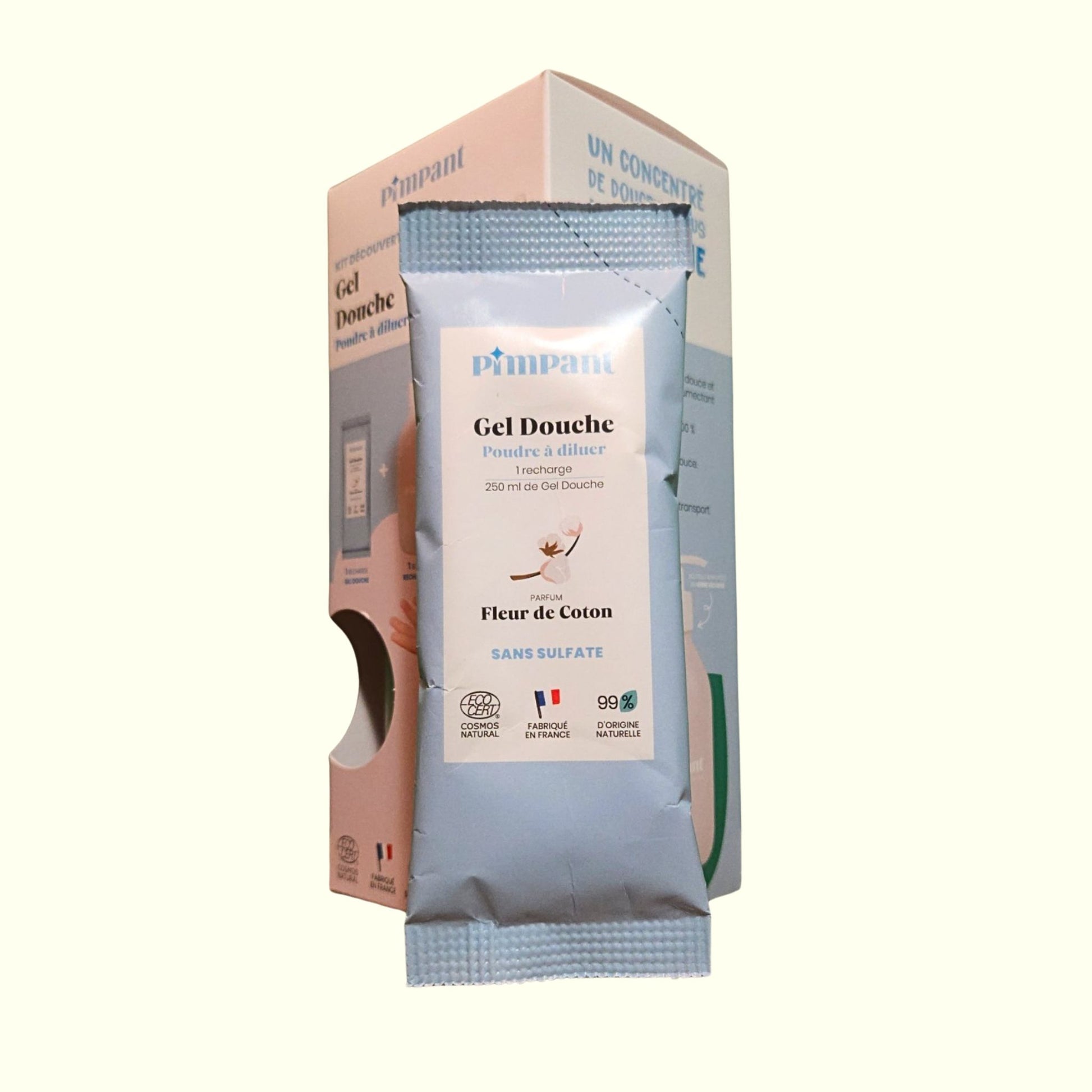 Recharge gel douche PIMPANT Fleur de Coton – 99% naturel, minimaliste et zéro déchet