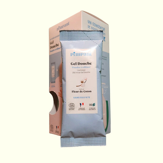 Recharge gel douche PIMPANT Fleur de Coton – 99% naturel, minimaliste et zéro déchet