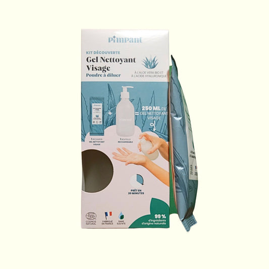 Kit Découverte Nettoyant Visage PIMPANT Aloe Vera – 99,2% Naturel & Écologique