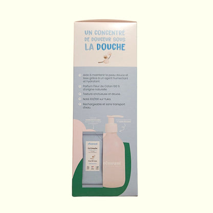 Kit Découverte Gel Douche PIMPANT Fleur de Coton Rechargeable – 99% naturel, zéro déchet