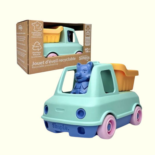 Camion Benne 100% Plastique Recyclé et Figurine Renard – Le Jouet Simple Éducatif Écologique