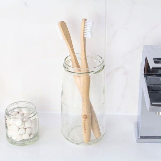 BEEWISE Ergonomic Bamboo Toothbrush Medium Bristles – Zero Plastic, Eco-Friendly and Sustainable