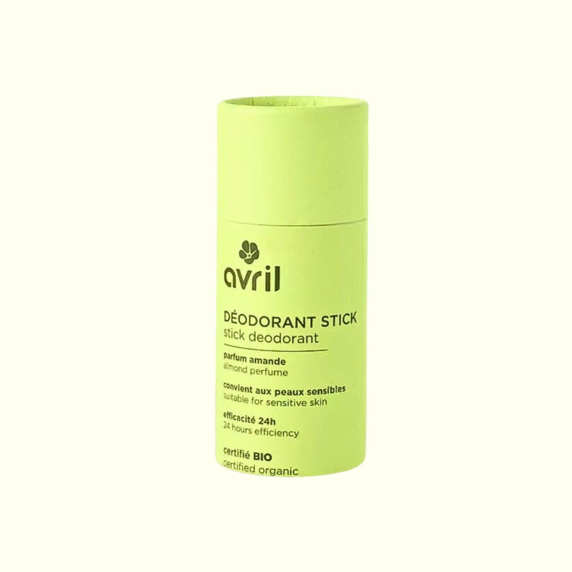 Déodorant Stick AVRIL Amande Douce 100% Bio – 24h de Protection