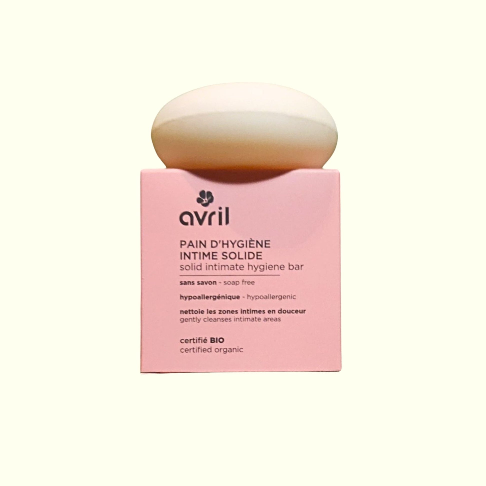 Savon Hygiène Intime Solide AVRIL - Certifié Bio, Doux et Hypoallergénique