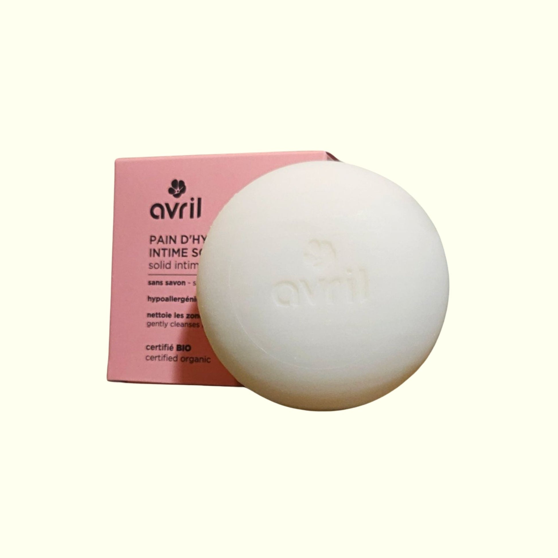 Savon Hygiène Intime Solide AVRIL - Certifié Bio, Doux et Hypoallergénique