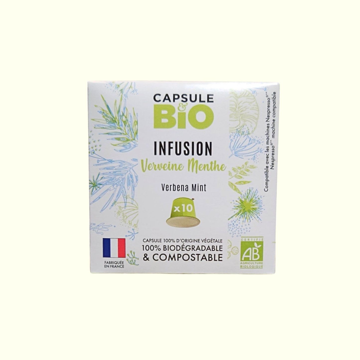 Infusion Verveine Menthe Bio en Capsules Biodégradables Capsule Bio - Relaxation Écologique