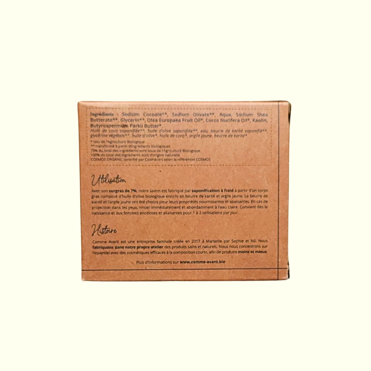 Savon COMME AVANT au beurre de karité bio – Douceur et apaisement pour tous types de peau