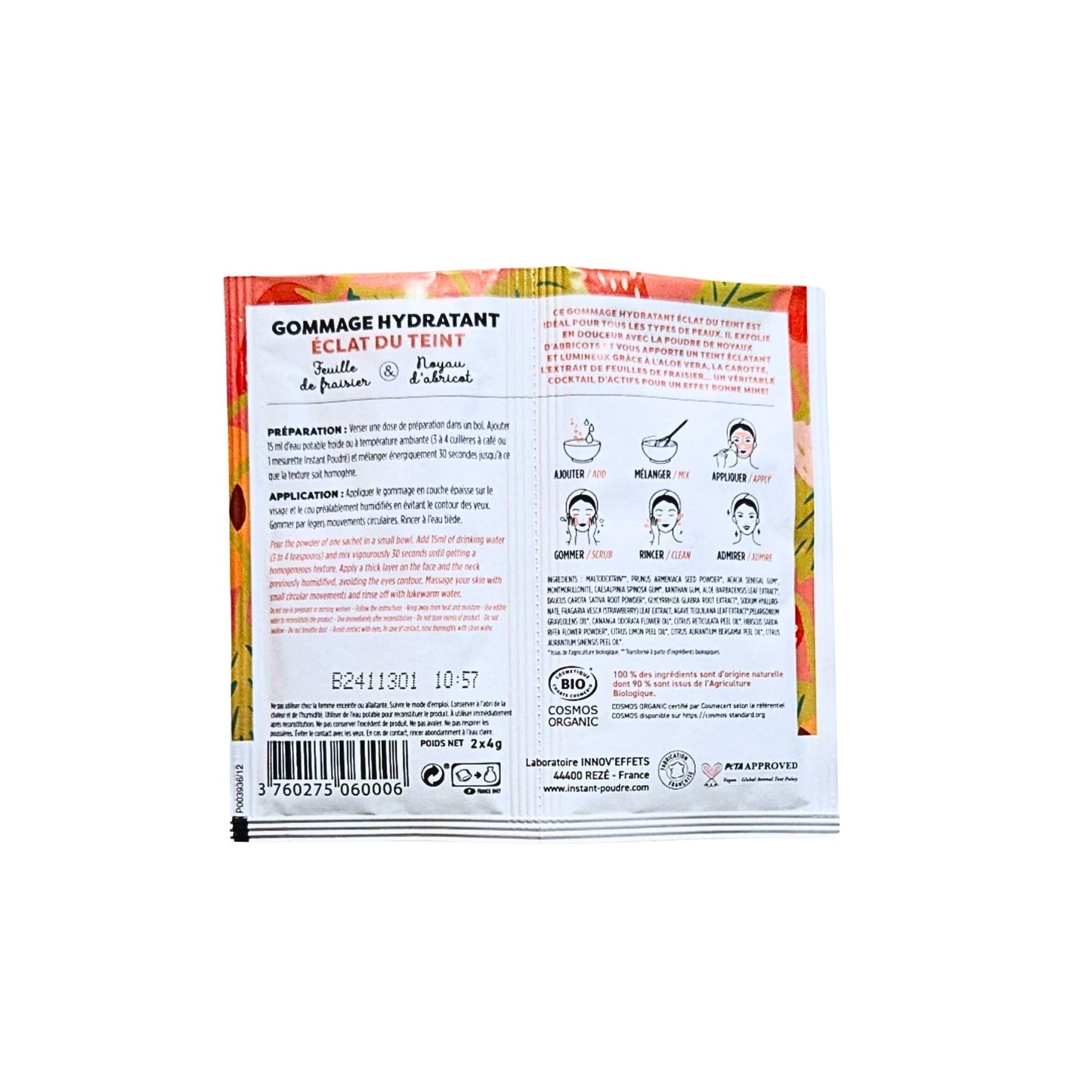 Gommage Bio Hydratant INSTANT POUDRE – Exfoliant Doux et Éclatant | Soin Naturel Visage