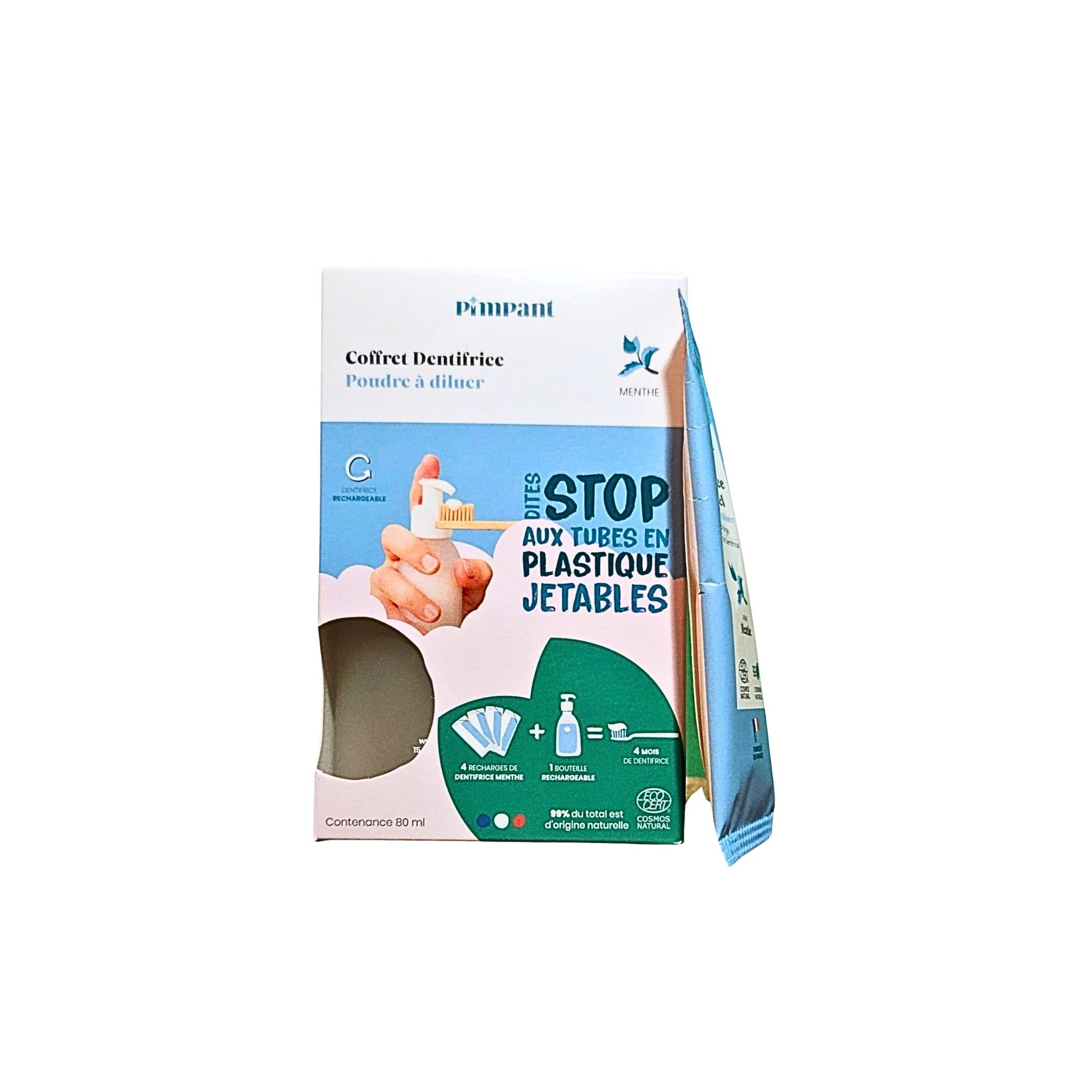 Coffret Dentifrice Menthe PIMPANT – 99% Naturel | Fluor & Écologique