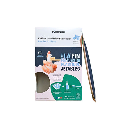 Coffret Dentifrice Blancheur PIMPANT – Rechargeable, Naturel & Fluor | Blanchiment Dentaire