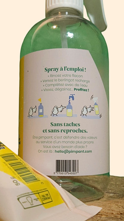 Berlingot Recharge Spray Multi-usages PIMPANT – Nettoyage Naturel et Écologique | Made in France