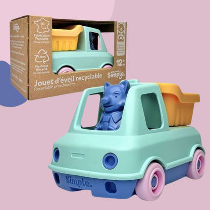 Camion Benne 100% Plastique Recyclé et Figurine Renard – Le Jouet Simple Éducatif Écologique