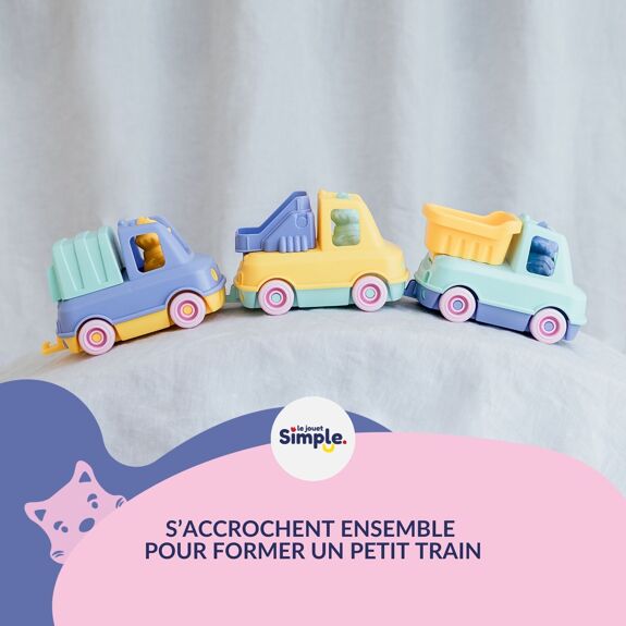 Coffret Camions Poubelle et Pompier 100% Plastique Recyclé – Le Jouet Simple avec Figurines