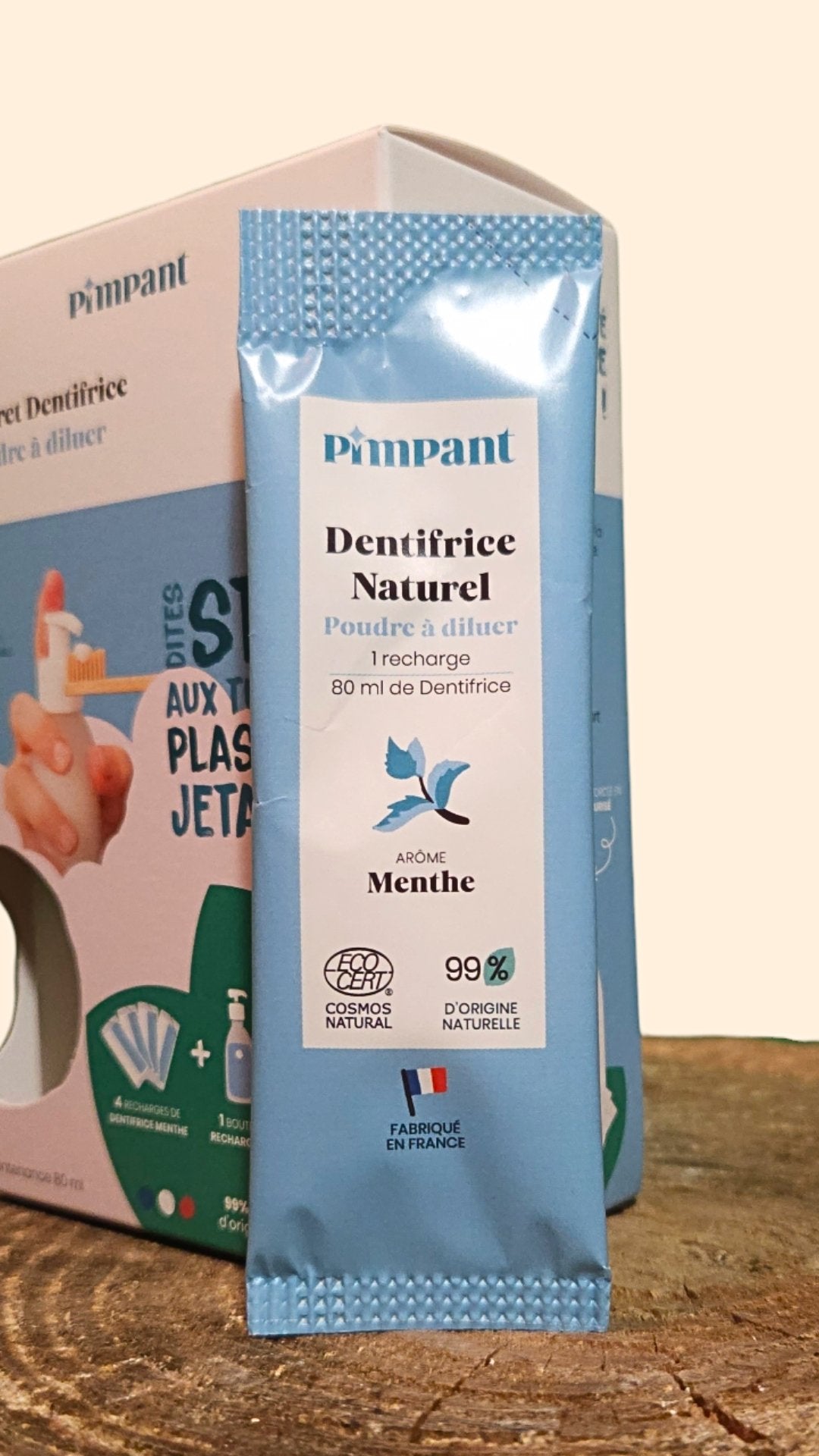 Coffret Dentifrice Menthe PIMPANT – 99% Naturel | Fluor & Écologique