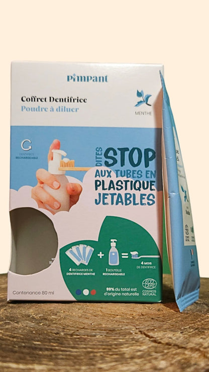 Coffret Dentifrice Menthe PIMPANT – 99% Naturel | Fluor & Écologique