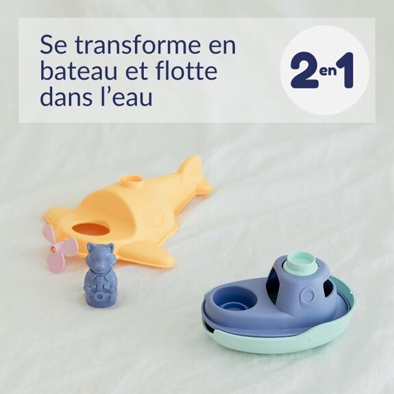 Hélicoptère 2-en-1 et Figurine en Plastique Recyclé – Jouet Éducatif et Ludique